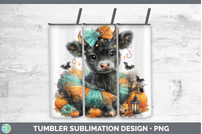 Bull Tumbler Farm Halloween Sublimation 20 oz Skinny Tumbler