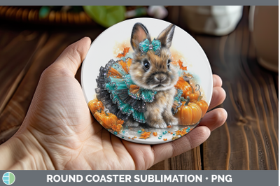 Bunny Round Coaster Farm Halloween Sublimation Coaster Desig