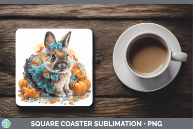 Bunny Square Coaster Farm Halloween Sublimation Drink Mat De