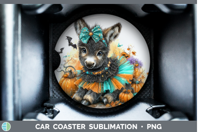 Donkey Car Coaster Farm Halloween Sublimation Drink Mat Desi