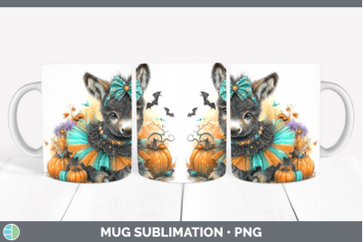 Donkey Mug Wrap Farm Halloween Sublimation Coffee Cup Design