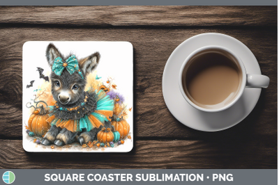 Donkey Square Coaster Farm Halloween Sublimation Drink Mat D