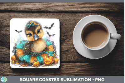Duck Square Coaster Farm Halloween Sublimation Drink Mat Des