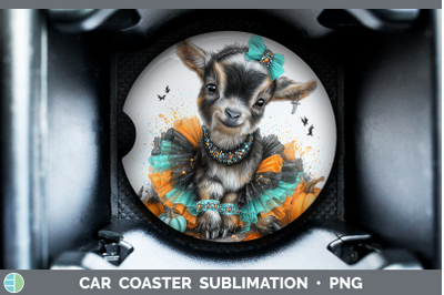 Goat Car Coaster Farm Halloween Sublimation Drink Mat Design
