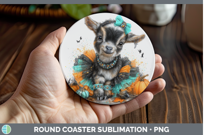 Goat Round Coaster Farm Halloween Sublimation Coaster Design