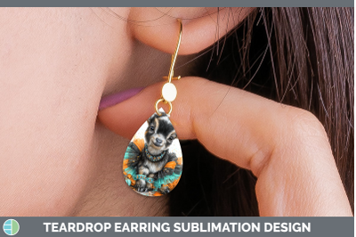 Goat Teardrop Earrings Farm Halloween Sublimation Earrings D