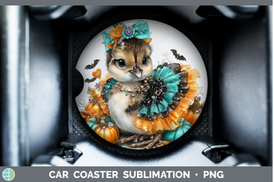 Guinea Hen Car Coaster Farm Halloween Sublimation Drink Mat