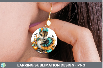 Guinea Hen Round Earrings Farm Halloween Sublimation Earring