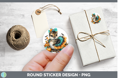 Farm Halloween Guinea Hen Stickers | Round Labels Designs