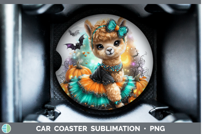 Alpaca Car Coaster Farm Halloween Sublimation Drink Mat Desi