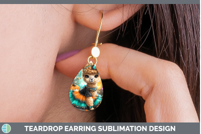 Alpaca Teardrop Earrings Farm Halloween Sublimation Earrings