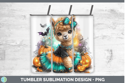 Alpaca Tumbler Farm Halloween Sublimation 20 oz Skinny Tumbl