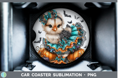 Chicken Car Coaster Farm Halloween Sublimation Drink Mat Des