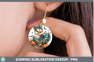 Chicken Round Earrings Farm Halloween Sublimation Earrings D