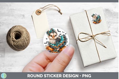 Farm Halloween Chicken Stickers | Round Labels Designs