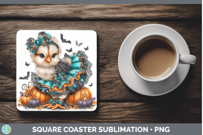 Chicken Square Coaster Farm Halloween Sublimation Drink Mat