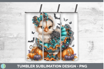 Chicken Tumbler Farm Halloween Sublimation 20 oz Skinny Tumb