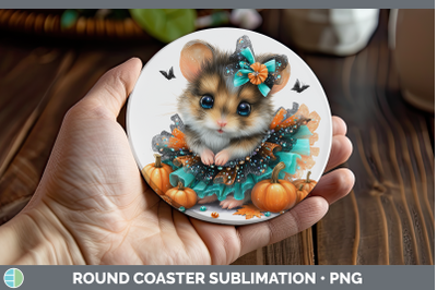 Mouse Round Coaster Farm Halloween Sublimation Coaster Desig
