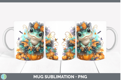 Bullfrog Mug Wrap Farm Halloween Sublimation Coffee Cup Desi