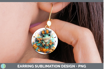 Bullfrog Round Earrings Farm Halloween Sublimation Earrings