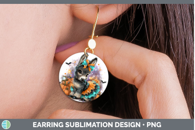 Mule Round Earrings Farm Halloween Sublimation Earrings Desi