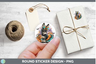 Farm Halloween Mule Stickers | Round Labels Designs