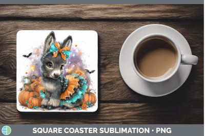 Mule Square Coaster Farm Halloween Sublimation Drink Mat Des