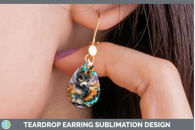 Mule Teardrop Earrings Farm Halloween Sublimation Earrings D