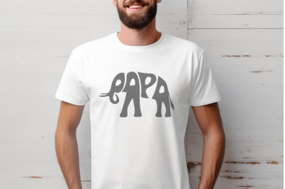 Papa Elephant word art SVG cut file
