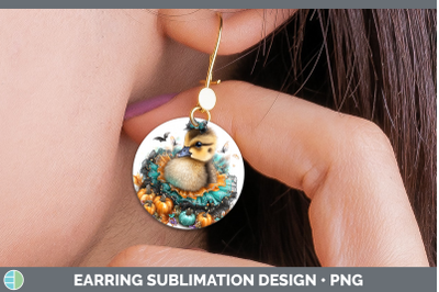 Goose Round Earrings Farm Halloween Sublimation Earrings Des