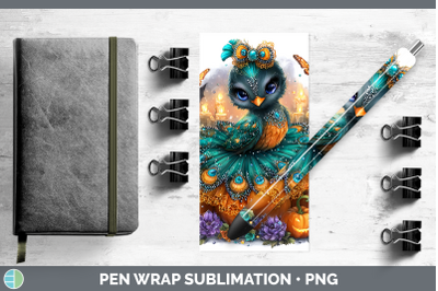 Peacock Pen Wrap Farm Halloween Sublimation Pen Designs