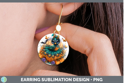 Peacock Round Earrings Farm Halloween Sublimation Earrings D