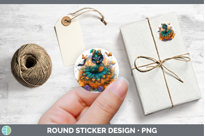 Farm Halloween Peacock Stickers | Round Labels Designs