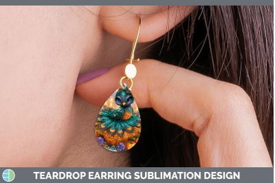 Peacock Teardrop Earrings Farm Halloween Sublimation Earring