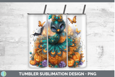 Peacock Tumbler Farm Halloween Sublimation 20 oz Skinny Tumb