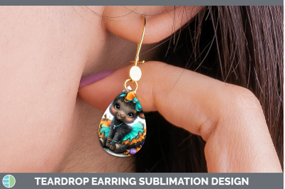 Sheep Teardrop Earrings Farm Halloween Sublimation Earrings