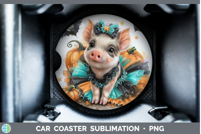 Pig Car Coaster Farm Halloween Sublimation Drink Mat Designs