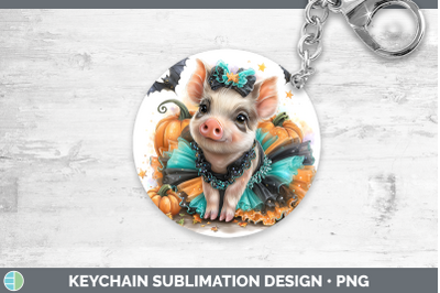 Pig Keychain Farm Halloween Sublimation Keyring Designs