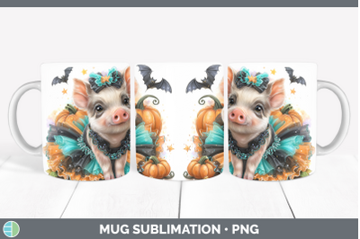 Pig Mug Wrap Farm Halloween Sublimation Coffee Cup Designs