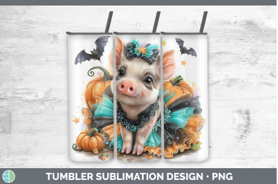 Pig Tumbler Farm Halloween Sublimation 20 oz Skinny Tumbler