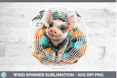 Pig Wind Spinner Farm Halloween Sublimation Spinner Designs
