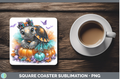 Tortoise Square Coaster Farm Halloween Sublimation Drink Mat