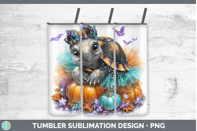 Tortoise Tumbler Farm Halloween Sublimation 20 oz Skinny Tum