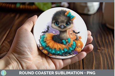 Emu Round Coaster Farm Halloween Sublimation Coaster Designs