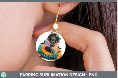 Emu Round Earrings Farm Halloween Sublimation Earrings Desig