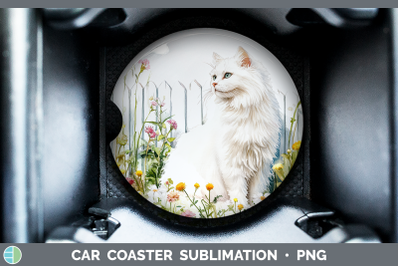 Angora Car Coaster Fence Cats Sublimation Drink Mat Designs