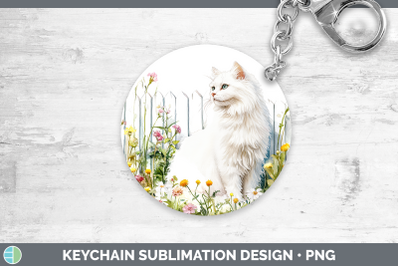 Angora Keychain Fence Cats Sublimation Keyring Designs