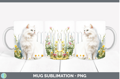 Angora Mug Wrap Fence Cats Sublimation Coffee Cup Designs