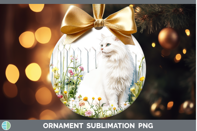 Angora Ornament Fence Cats Sublimation Bauble Designs