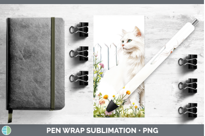 Angora Pen Wrap Fence Cats Sublimation Pen Designs